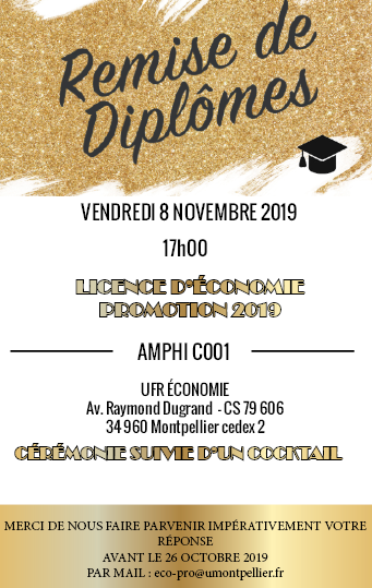 Image Cérémonie de remise des diplomes de Licence #promo2019